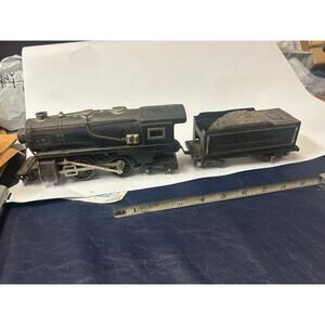 American Flyer Prewar O #401 Sheet Metal 2-4-4 Locomotive w/Tender gun grey